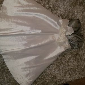 White, sparkly bust fitted poofy dress